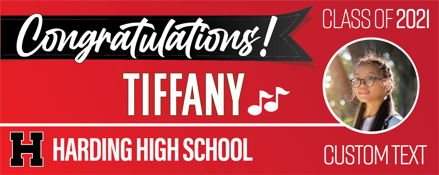 Marion Harding High School Graduation Banners (2x5'), Banner Choice: 1