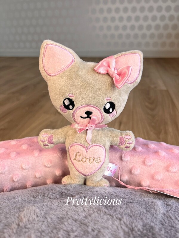 Peluche chihuahua beige personnalisable