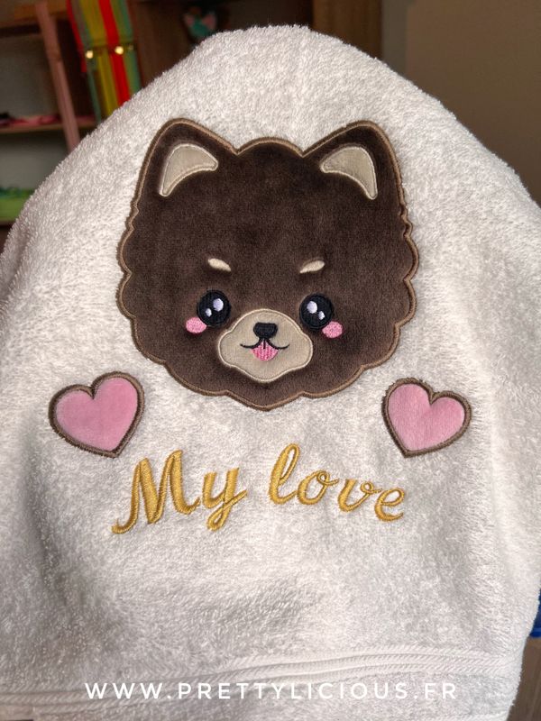 Serviette de bain Poméranie My love