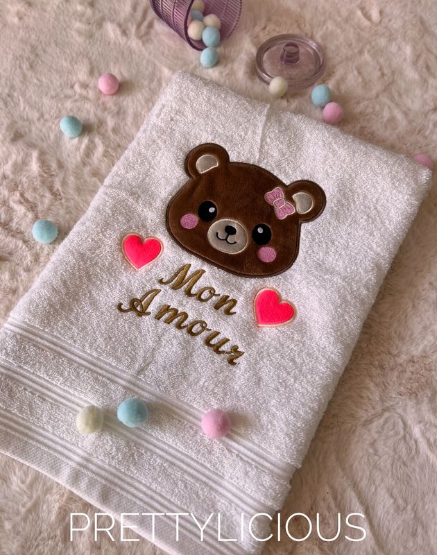 Serviette de bain Ours Mon Amour