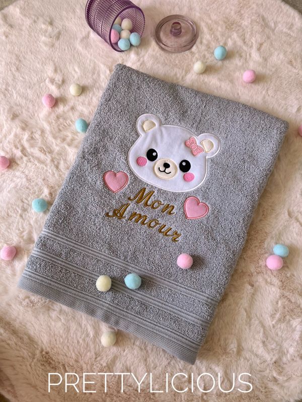 Serviette de bain Ours Mon Amour