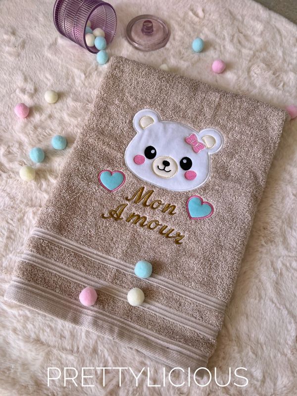 Serviette de bain Ours Mon Amour