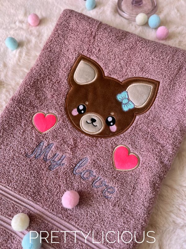 Serviette de bain Chihuahua My love