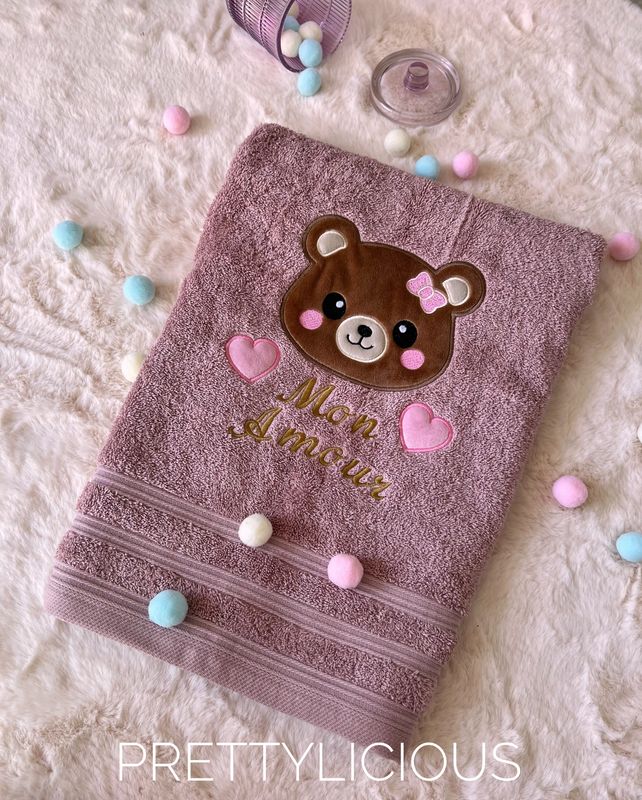 Serviette de bain Ours Mon Amour