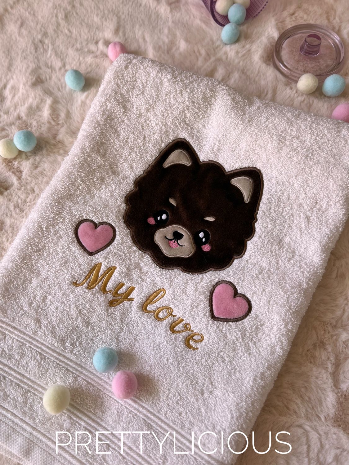 Serviette de bain Poméranie My love
