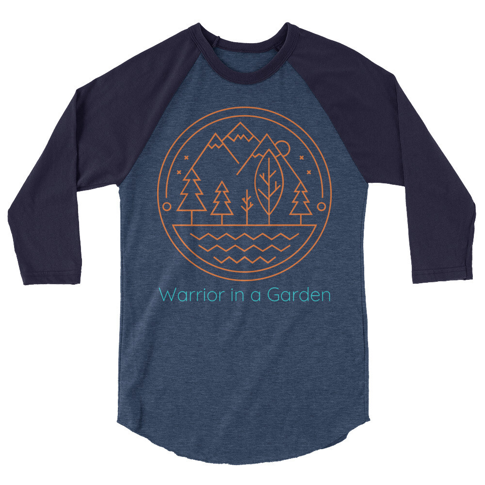 Warrior in a Garden Color Emblem 3/4 sleeve raglan shirt