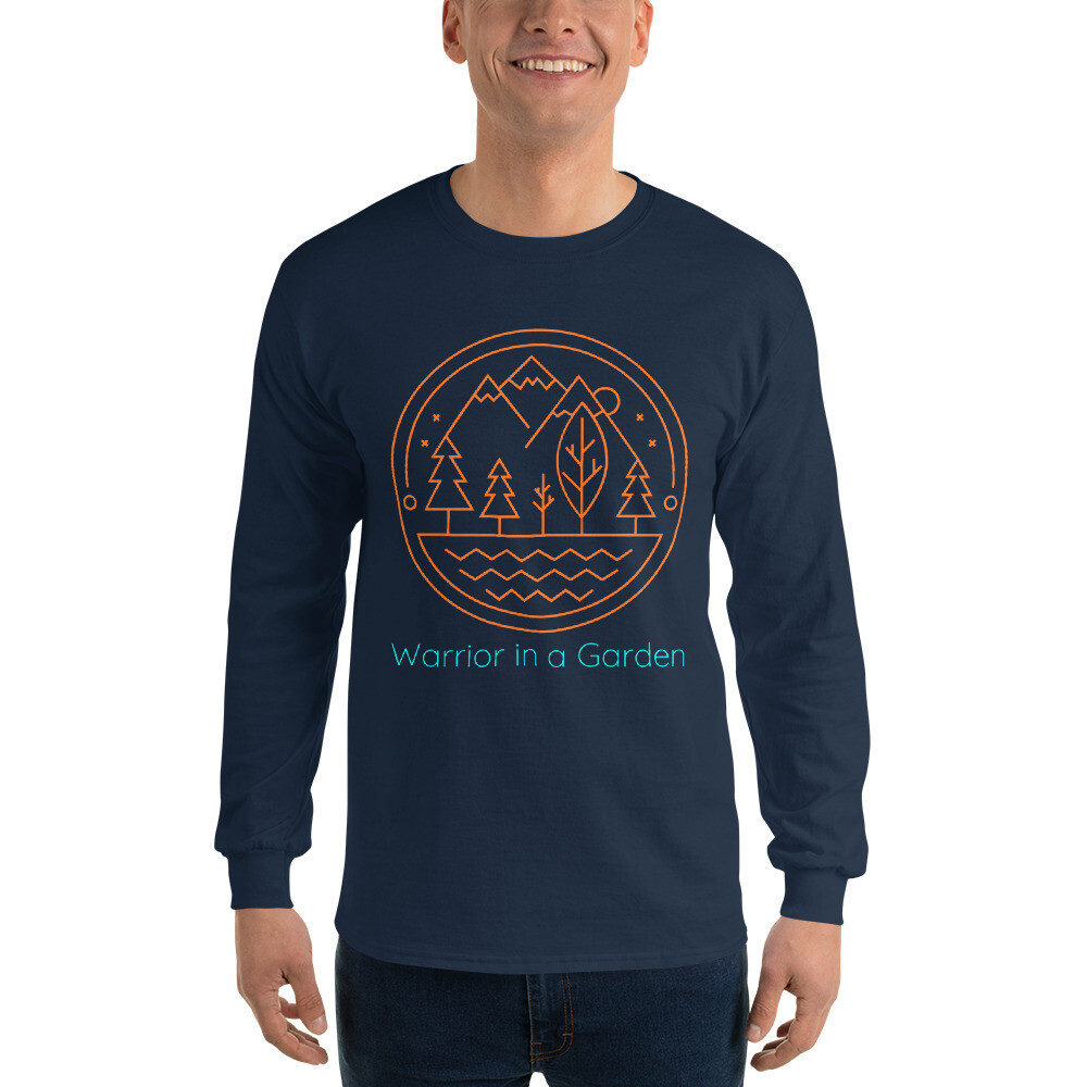 Warrior in a Garden Double Color Emblem Long Sleeve T-Shirt