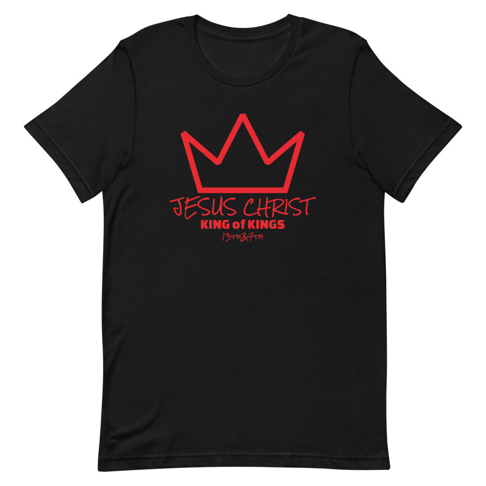 JESUS CHRIST KING OF KINGS (RED), Color: Black, Size: S