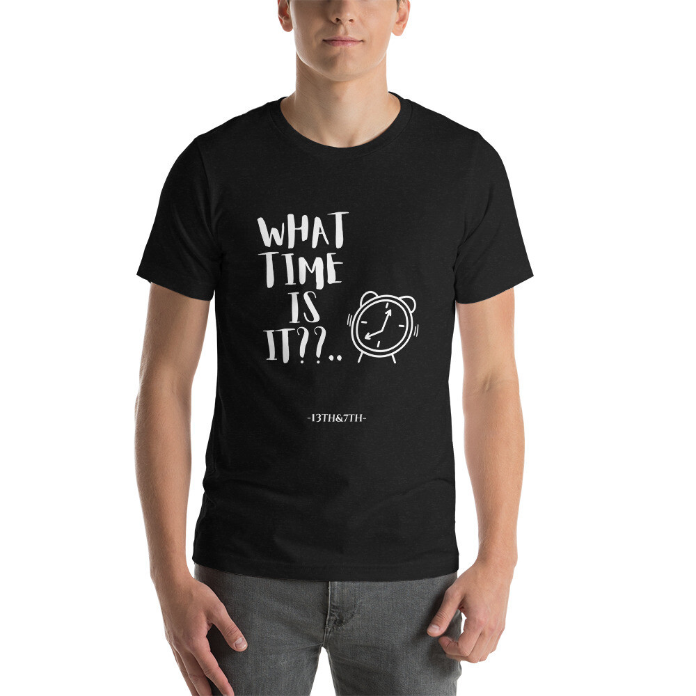 &quot;WHAT TIME IS IT??..&quot;, Color: Black Heather, Size: XS