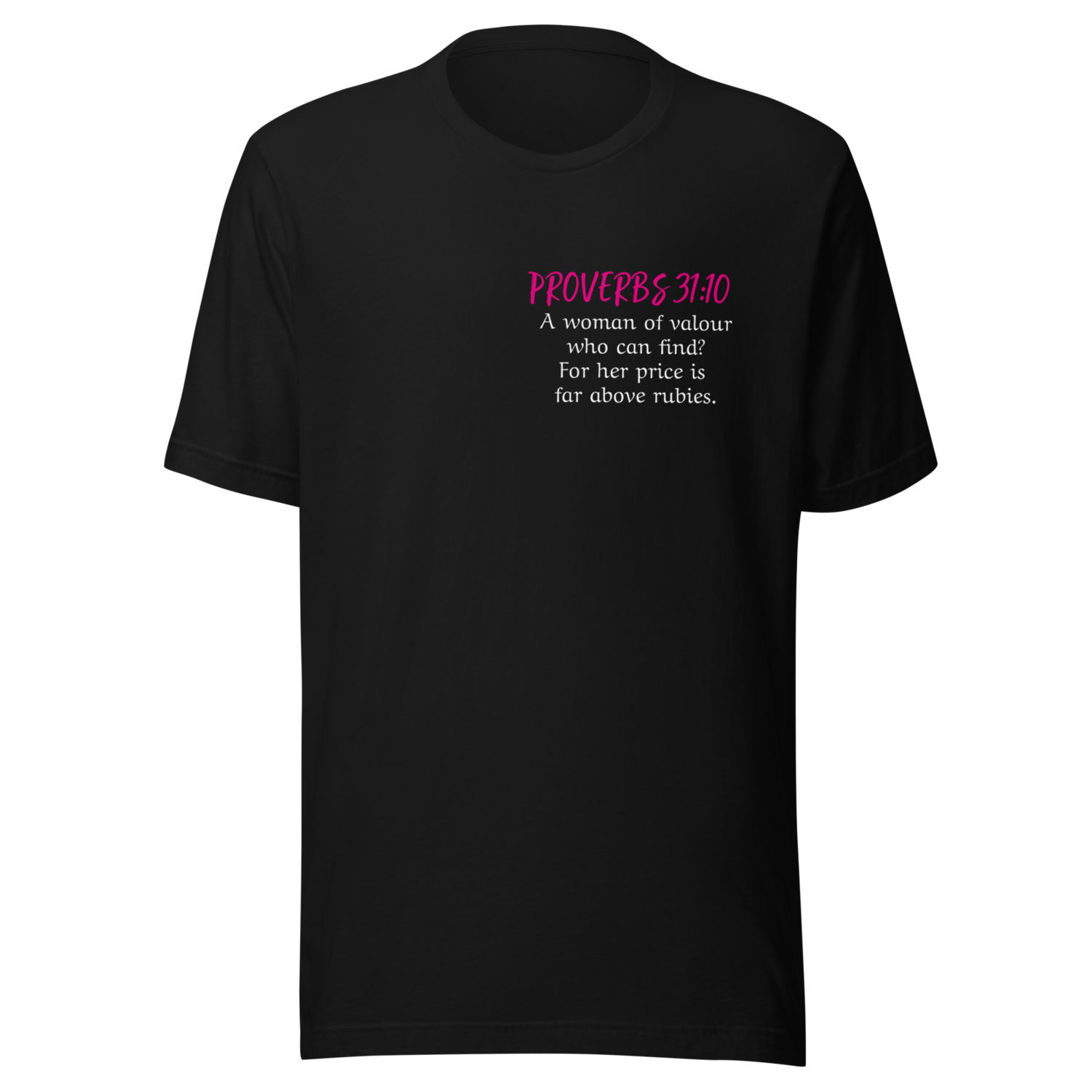 PROVERBS 31:10, Color: Black, Size: XS