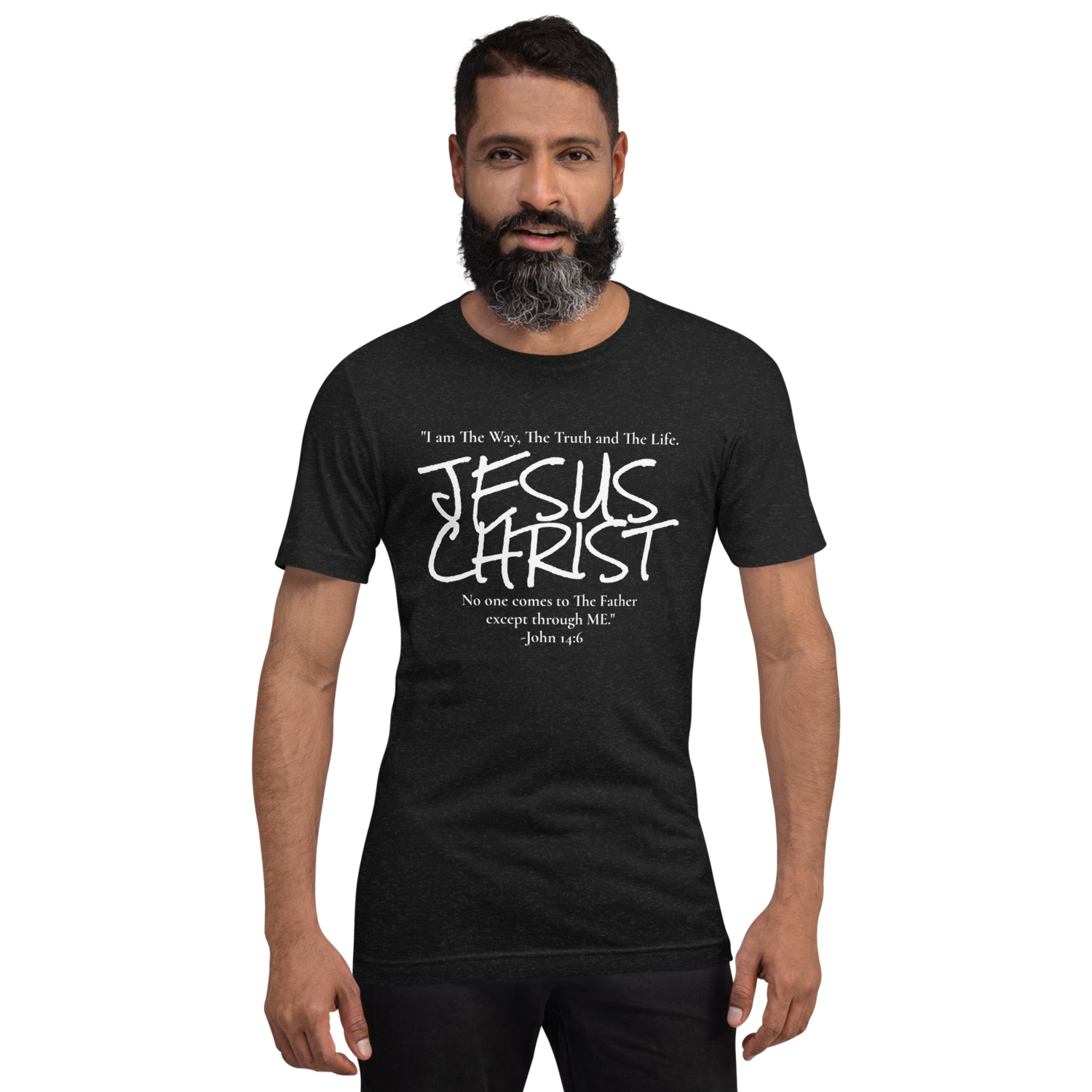 John 14:6, Color: Black Heather, Size: S