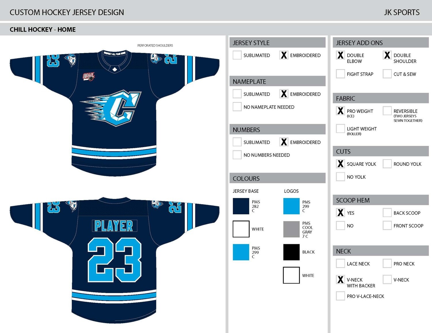 1- 2024-25 CHILL Hockey - HOME &amp; AWAY Jersey