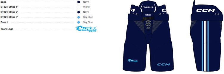 2- Custom CHILL CCM Hockey Pants