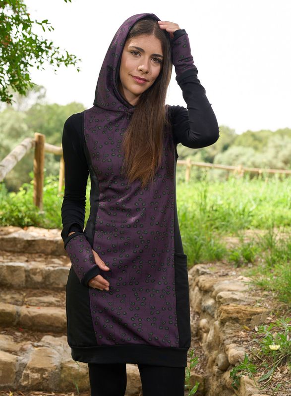 VAF002 VESTIDO  ASPIRALES VINO