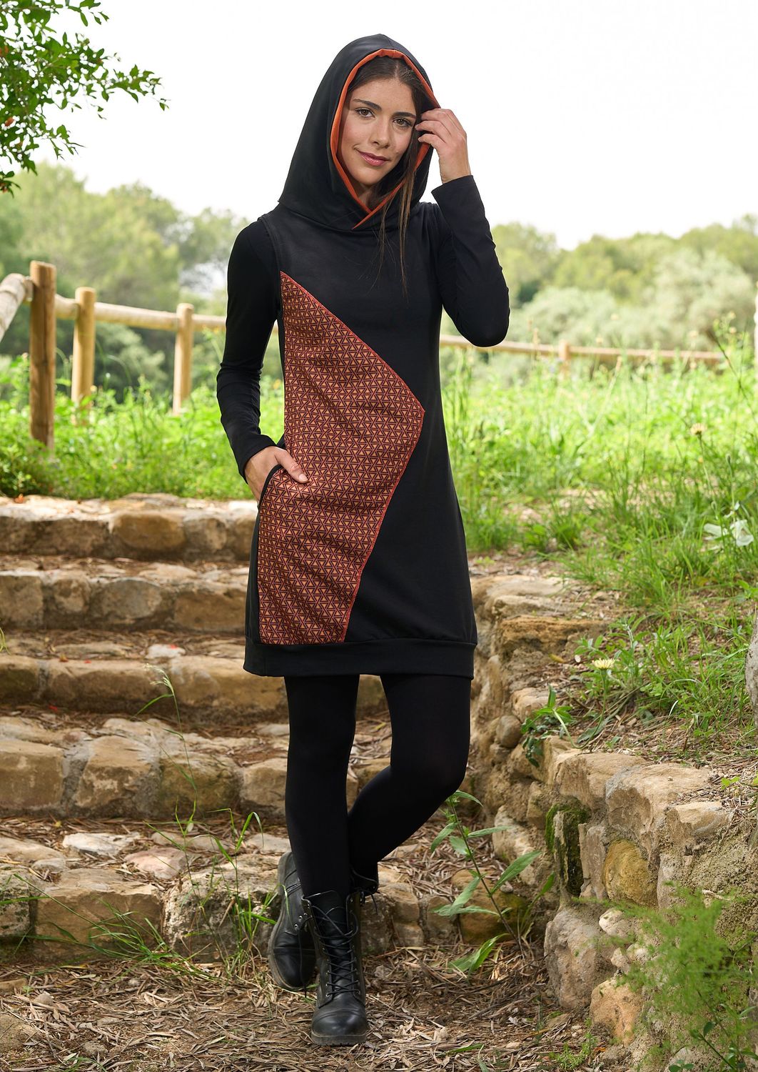 VAF002 VESTIDO  ASPIRALES VINO