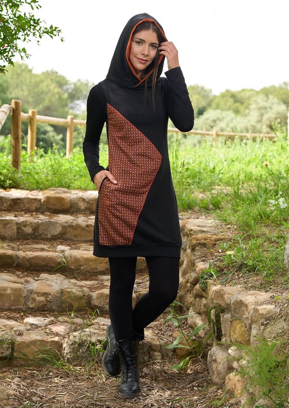 VAF002 VESTIDO  ASPIRALES VINO