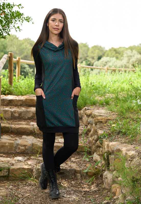 VAF002 VESTIDO  ASPIRALES VINO