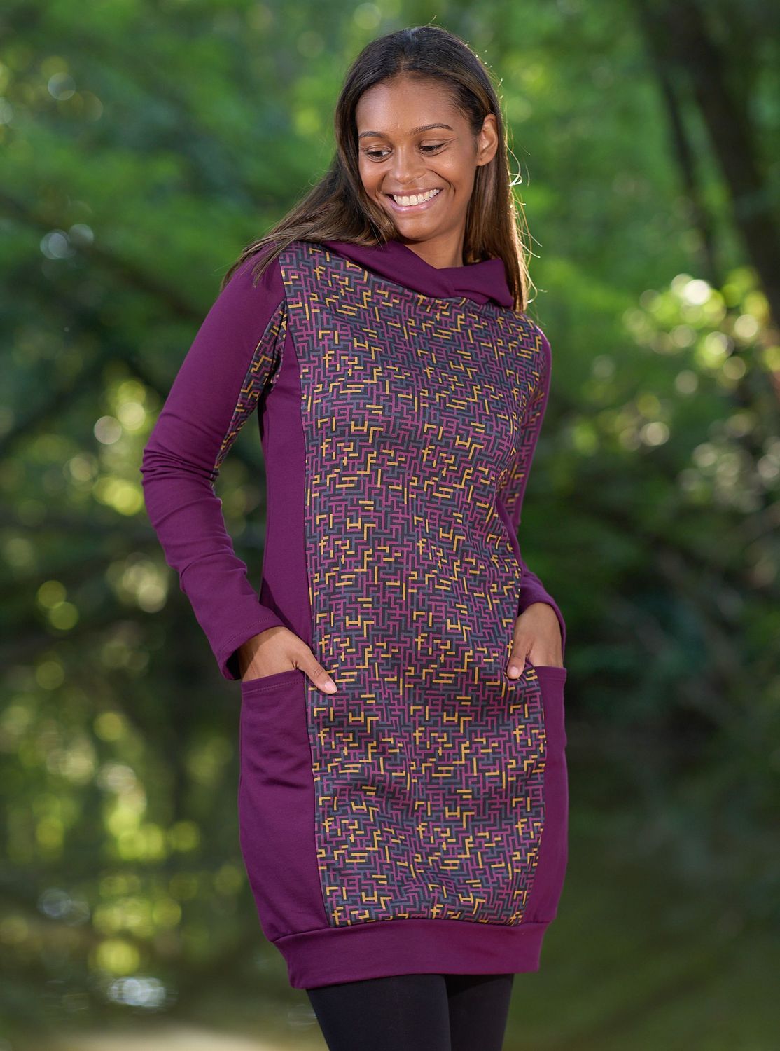 VAF002 VESTIDO  ASPIRALES VINO