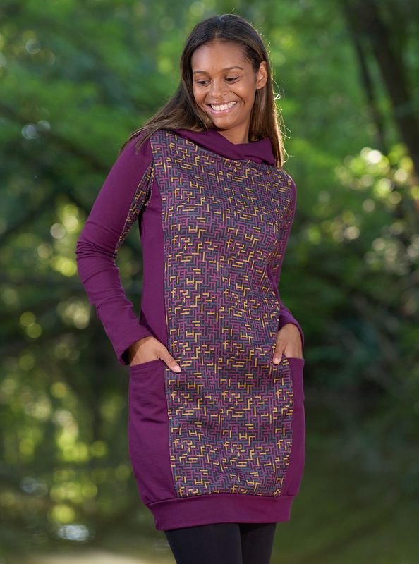 VAF002 VESTIDO  ASPIRALES VINO
