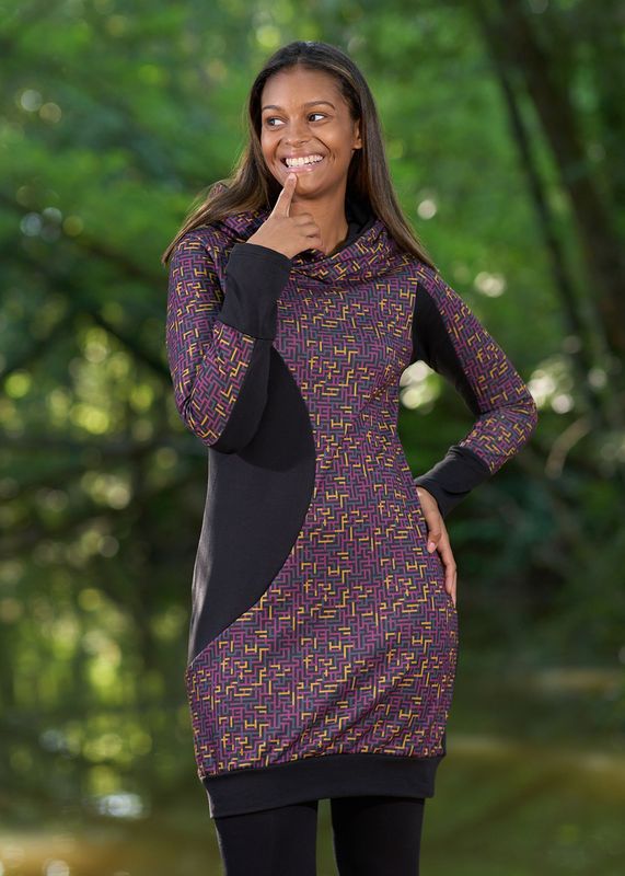 VAF002 VESTIDO  ASPIRALES VINO