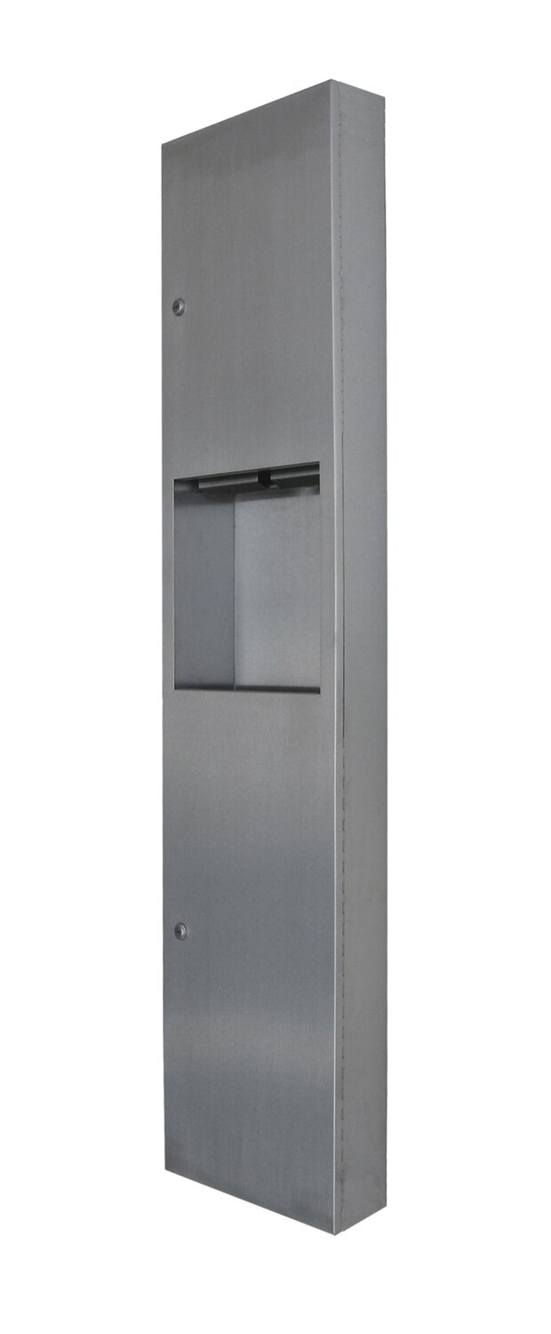Surface Mounted Paper Towel Dispenser & Waste Receptacle SS