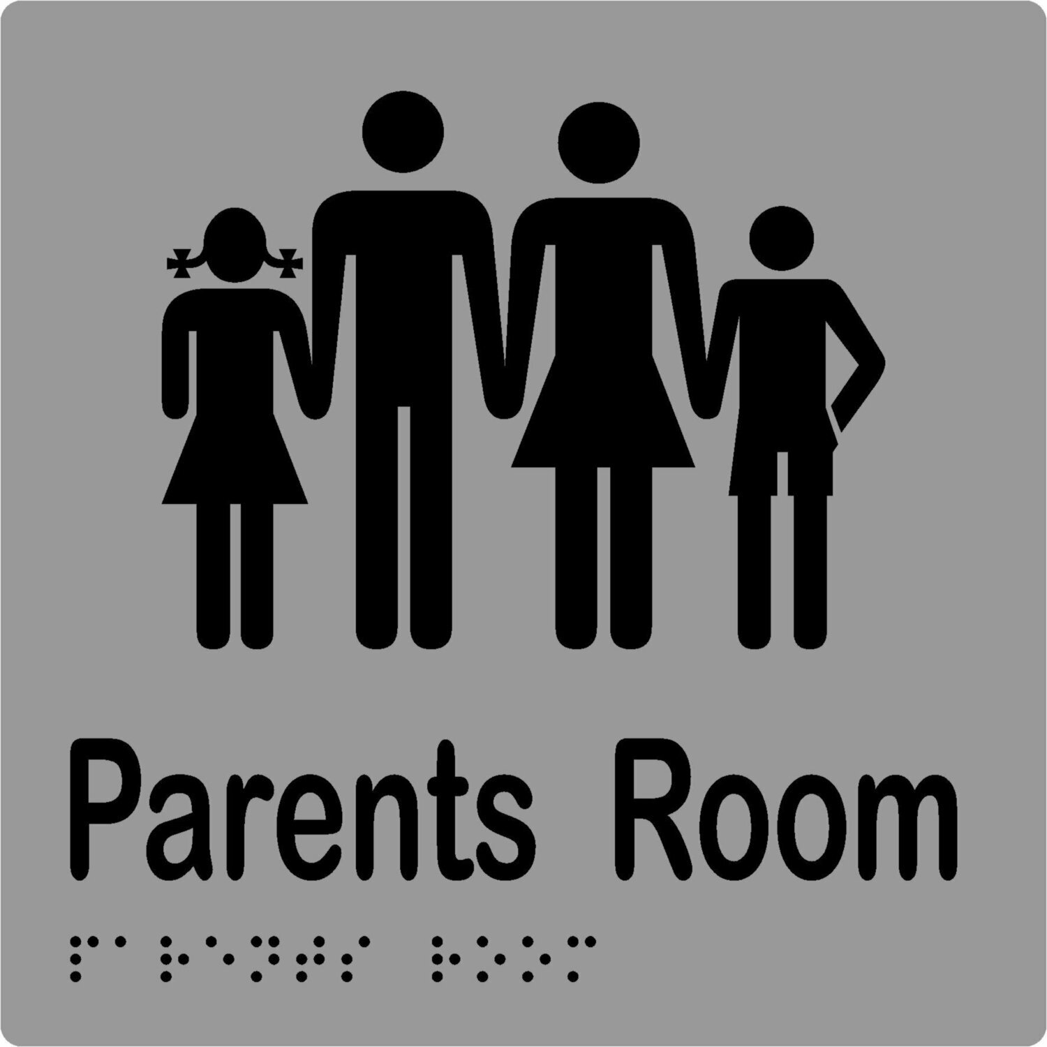 Parents Room Braille Sign Stainless Steel