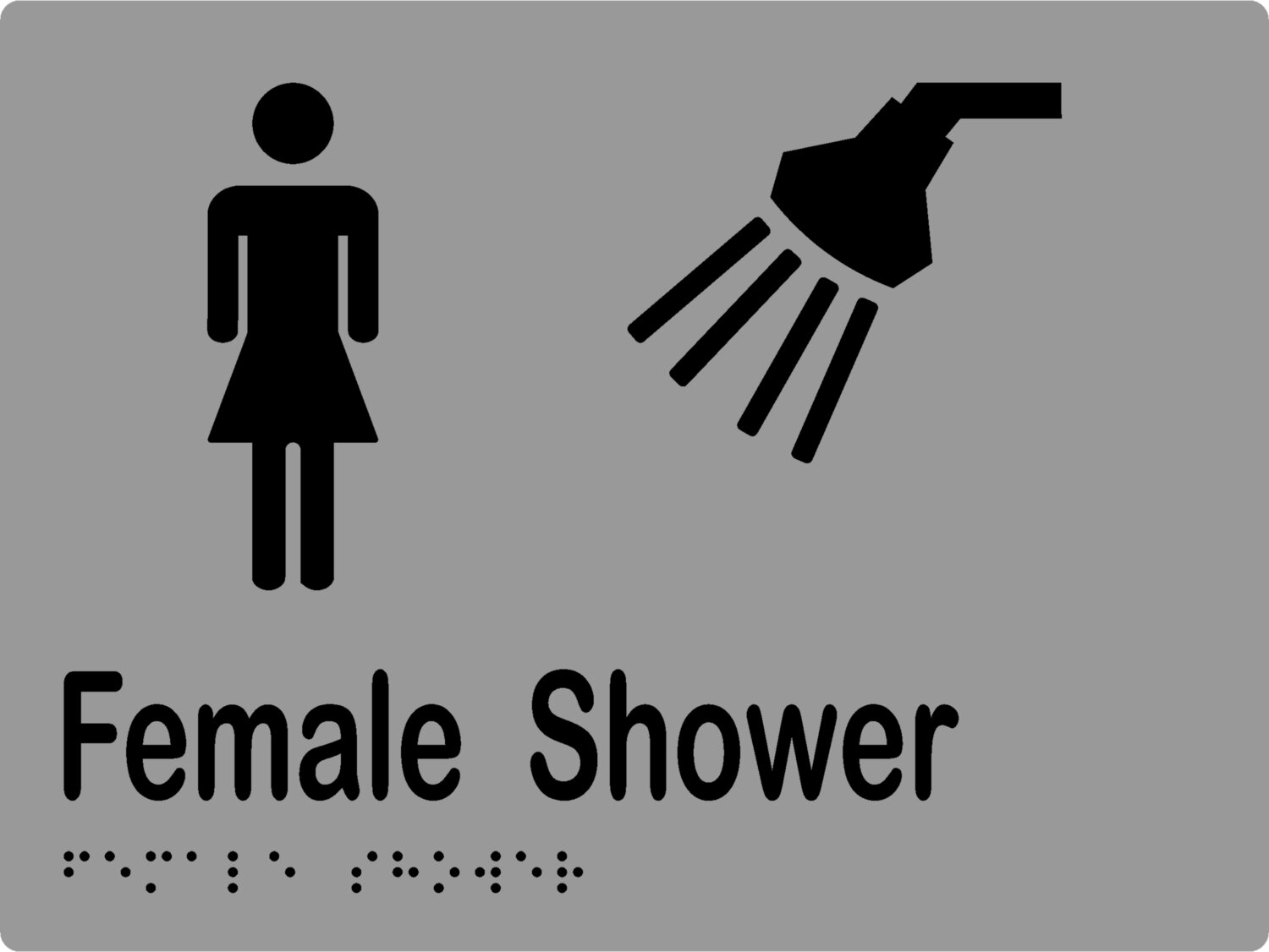 Female Shower Braille Sign Stainless Steel