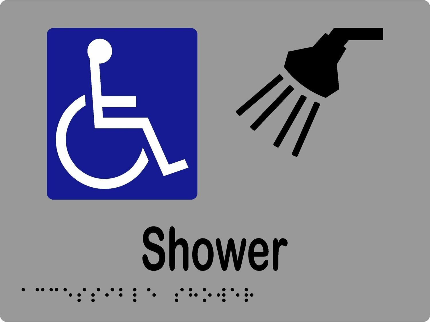 Accessible Shower Braille Sign Stainless Steel