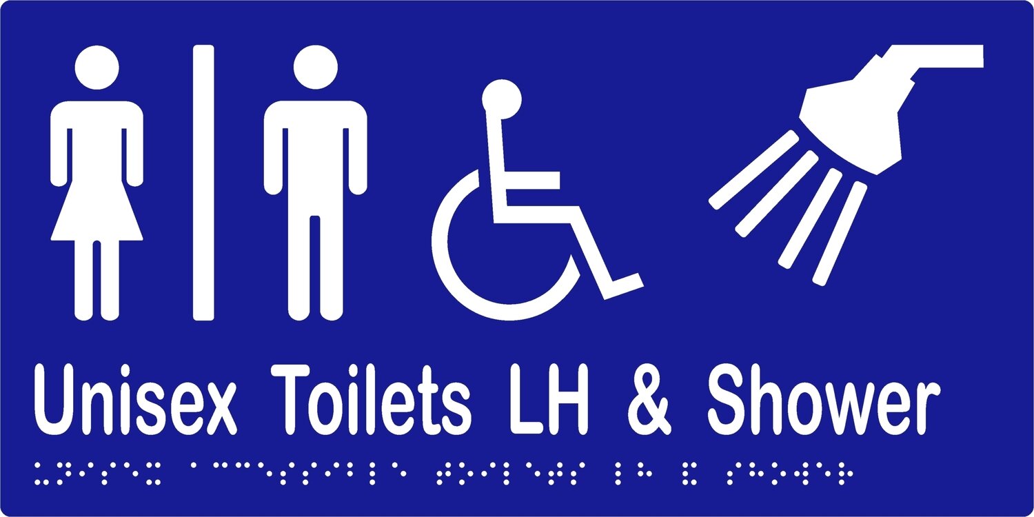 Unisex Accessible Toilets LH Shower Airlock Blue/White
