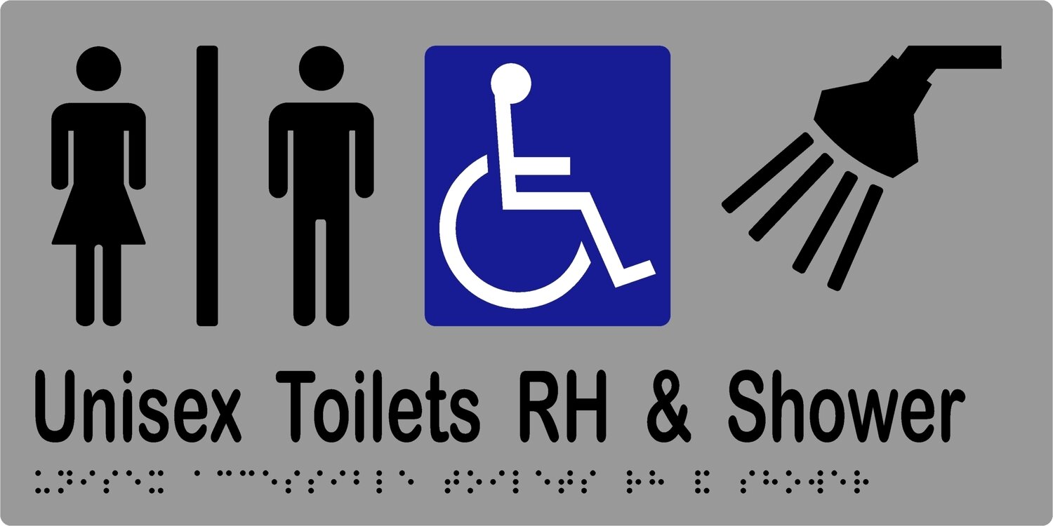 Unisex Accessible Toilets RH Shower Airlock Silver/Black