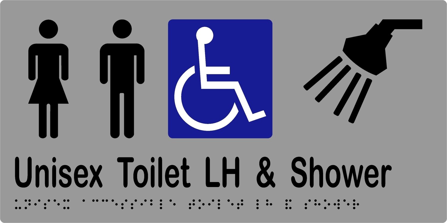Unisex Accessible Toilets LH Shower No Airlock Silver/Black