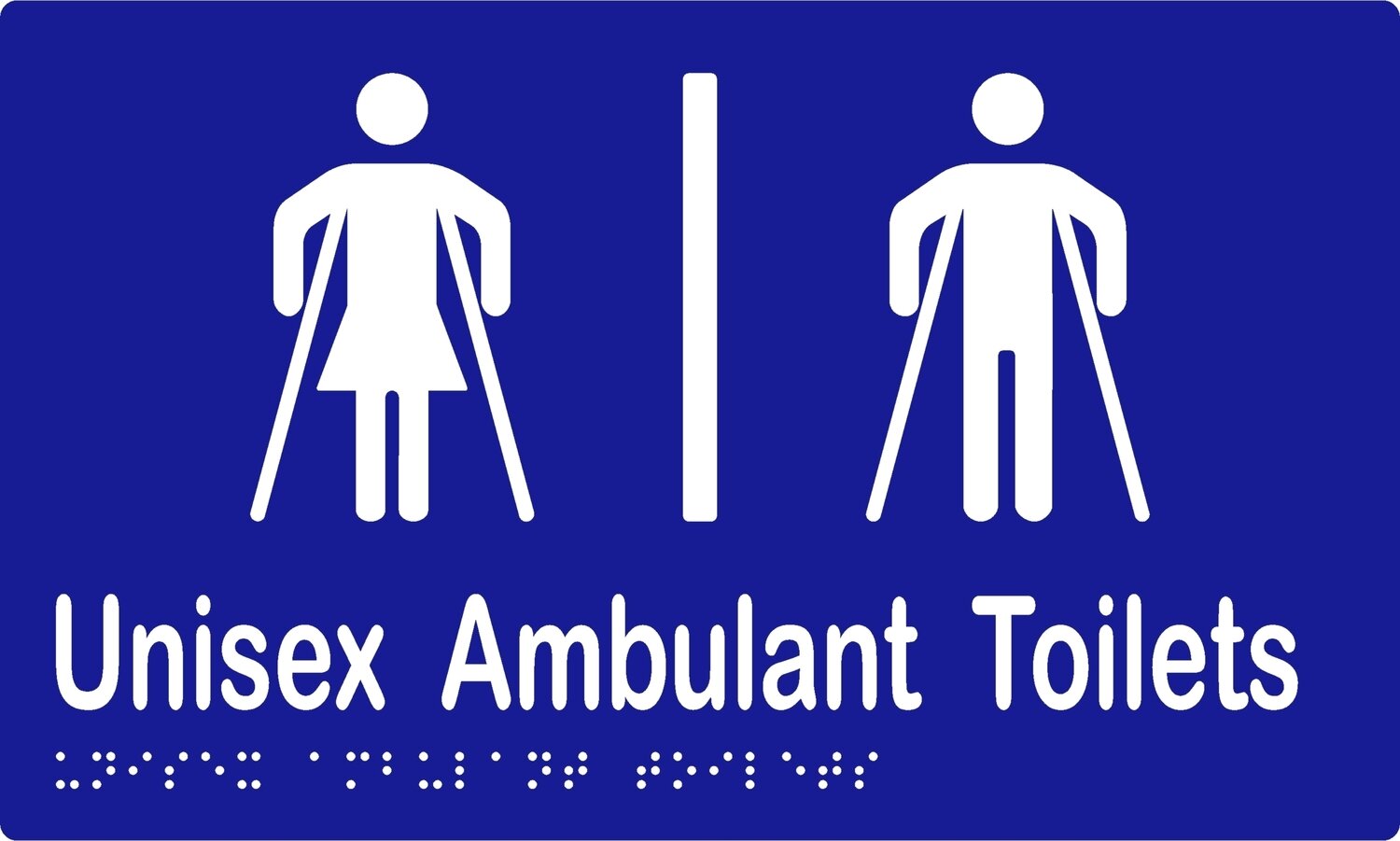 Unisex Ambulant Toilets Airlock Braille Sign Blue/White