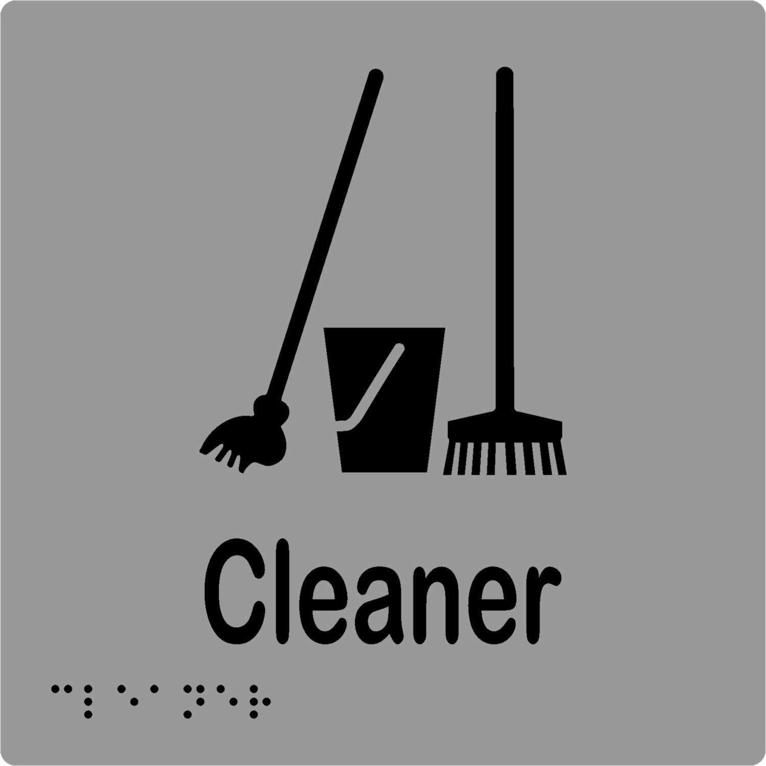 Cleaner Braille Sign Stainless Steel