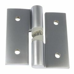 1 Pair Satin Chrome Gravity Hinges (Bolt Through)