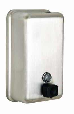 Vertical Liquid Soap Dispenser (Black Valve) SS