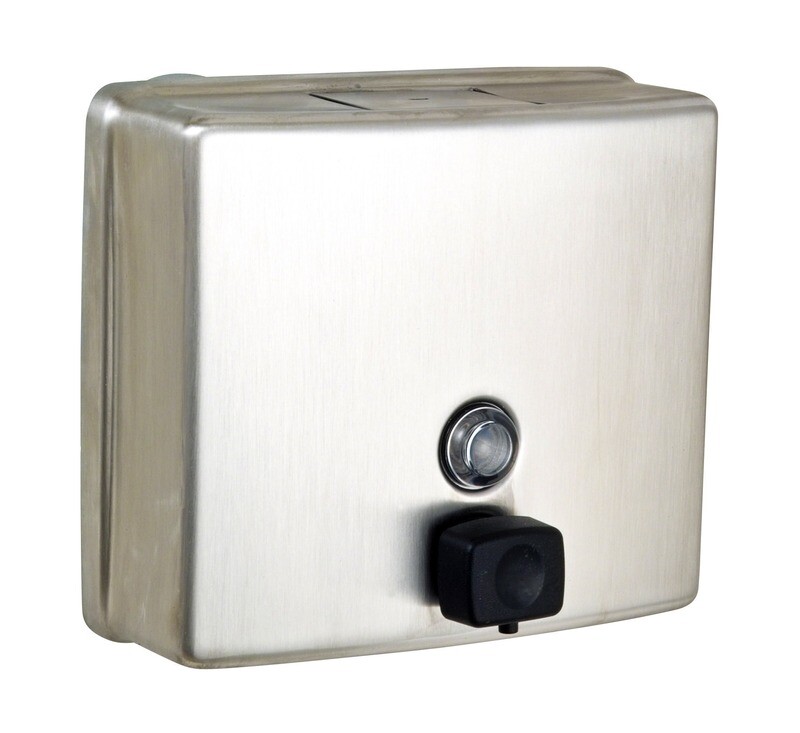 Square Liquid Soap Dispenser SS (Black Valve)