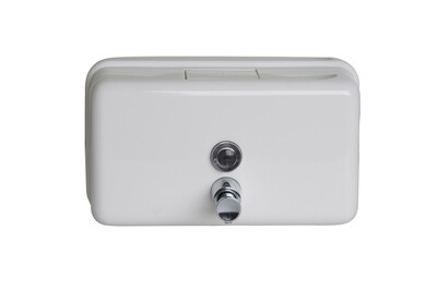 Horizontal Liquid Soap Dispenser White Powder Coat