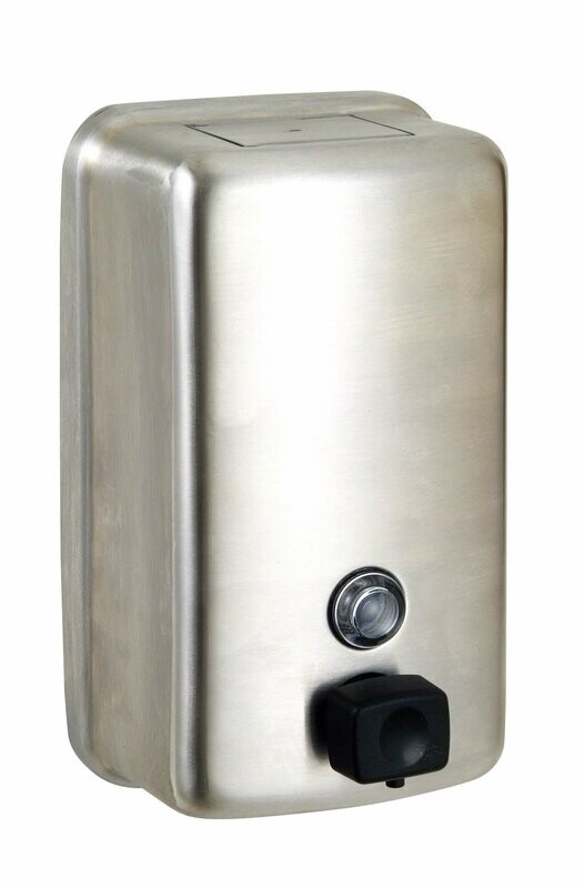 Vertical Liquid Soap Dispenser (Black Valve) SS