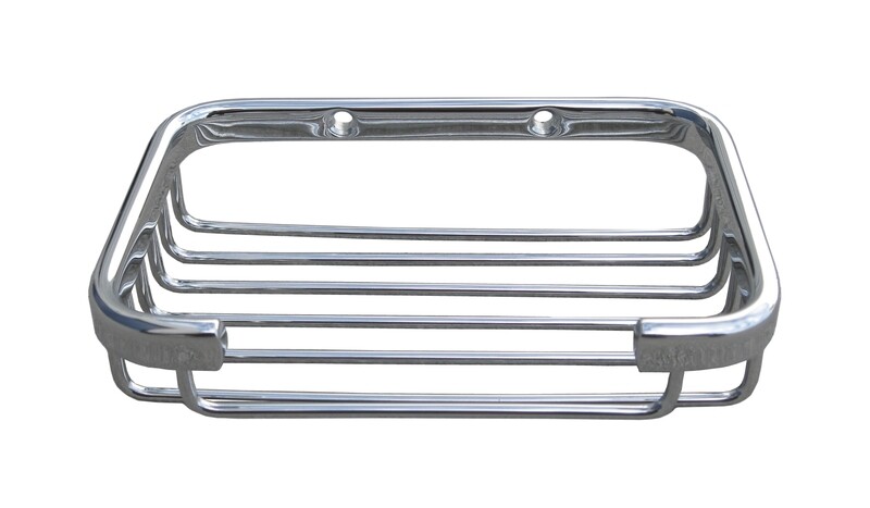 Square Basket Soap Holder - Chrome Plated Brass