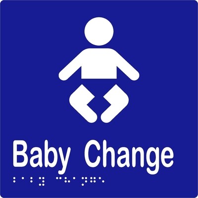 Baby Change Braille Sign Blue/White