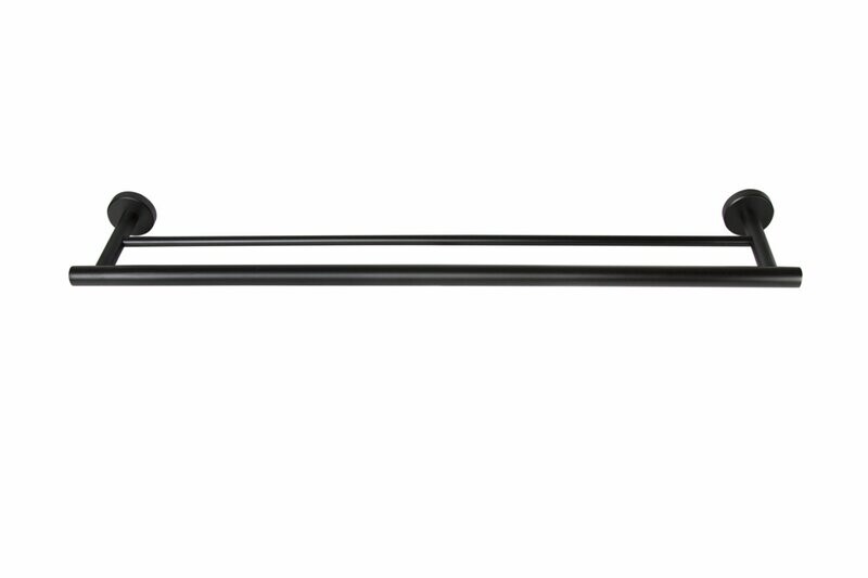 Double Towel Rail Black