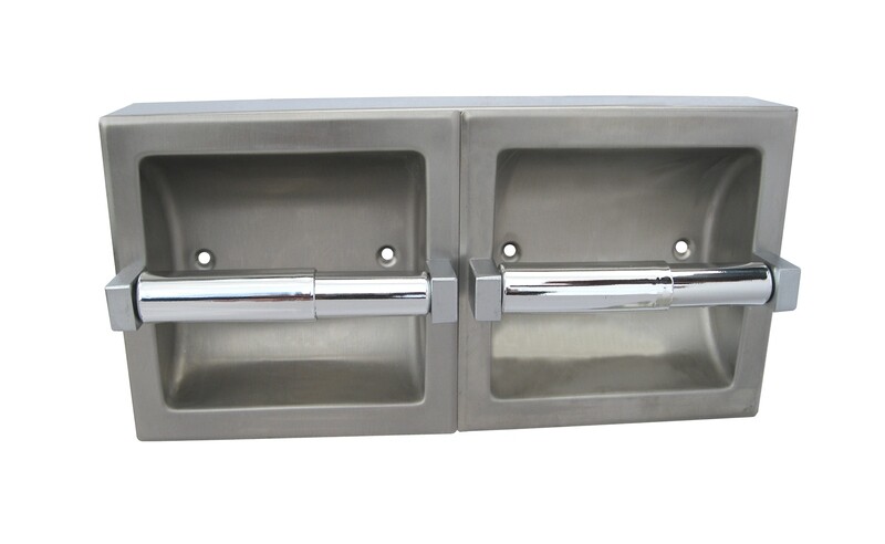 Surface Mounted Two Roll Toilet Tissue Dispenser without Hood SSS