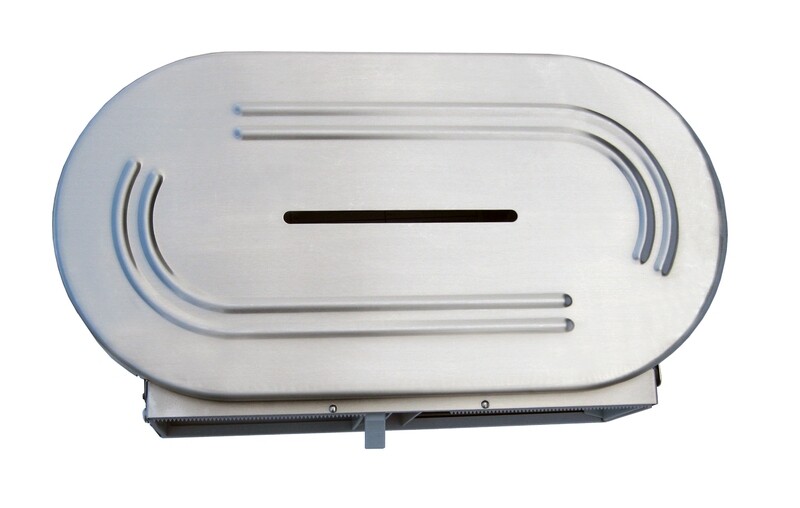 Round Double Jumbo Roll Toilet Tissue Dispenser SS