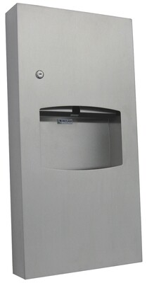 Surface Mounted Accessible Paper Towel Dispenser & Waste Receptacle SS