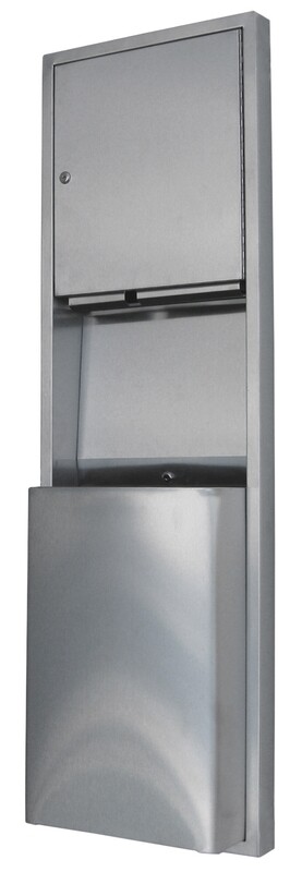 Surface Mounted Paper Towel Dispenser & Waste Receptacle SS