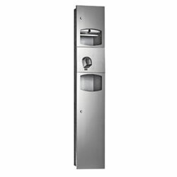 Semi-Recessed 3 in 1 Paper Towel/Auto Hand Dryer/Waste Receptacle SS