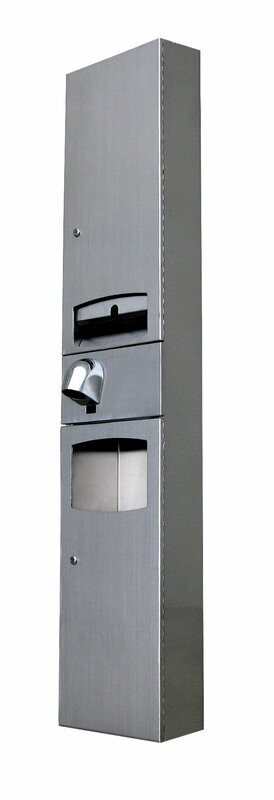 Surface Mounted Accessible 3 in 1 Paper Towel/Auto Hand Dryer/Waste Receptacle SS