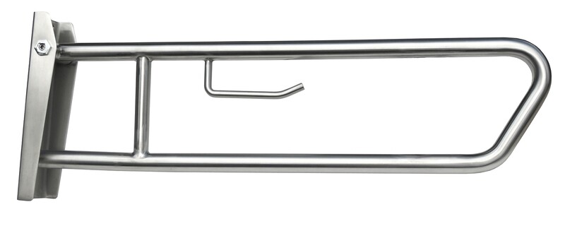 Disabled Pull Down Grab Bar w/Toilet Roll Holder