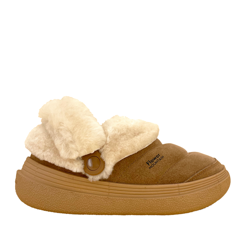 Flower Mountain Fami slipper woman suede/shearling brown