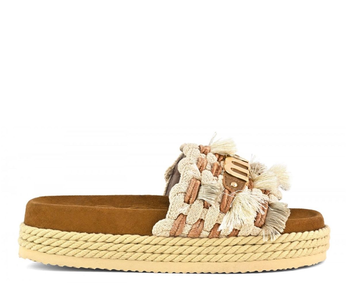Mou Monoband rope sandal fringes
